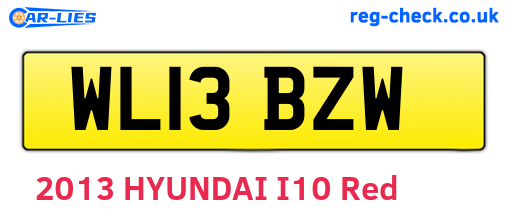 WL13BZW are the vehicle registration plates.