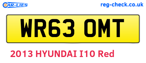 WR63OMT are the vehicle registration plates.