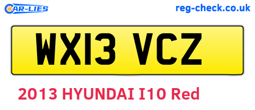 WX13VCZ are the vehicle registration plates.