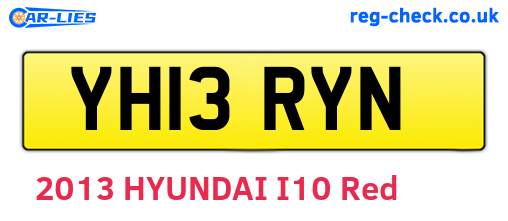 YH13RYN are the vehicle registration plates.