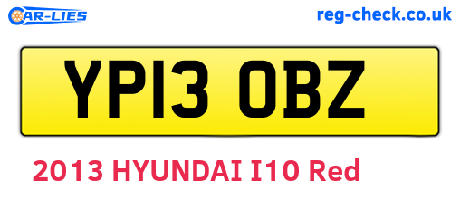 YP13OBZ are the vehicle registration plates.