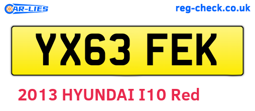 YX63FEK are the vehicle registration plates.