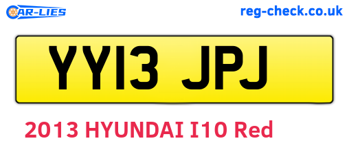 YY13JPJ are the vehicle registration plates.