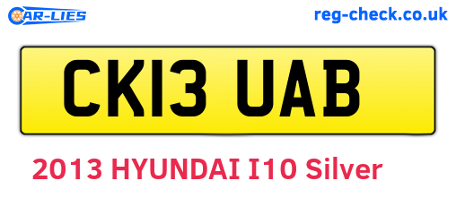 CK13UAB are the vehicle registration plates.