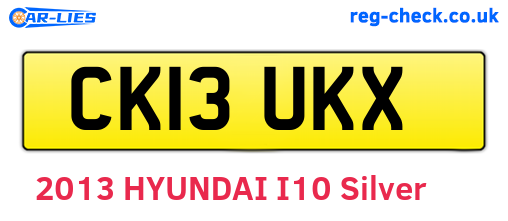 CK13UKX are the vehicle registration plates.
