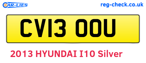 CV13OOU are the vehicle registration plates.