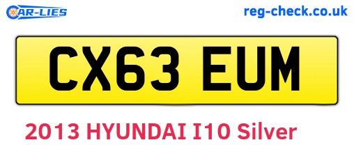 CX63EUM are the vehicle registration plates.