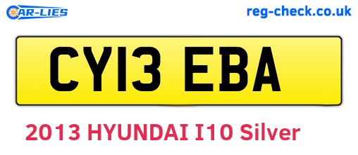 CY13EBA are the vehicle registration plates.