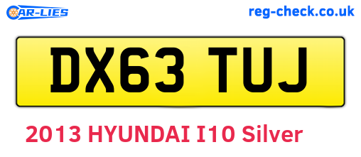 DX63TUJ are the vehicle registration plates.