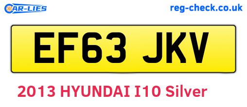 EF63JKV are the vehicle registration plates.