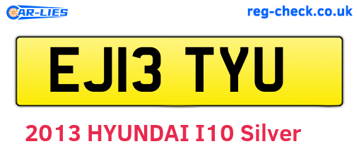 EJ13TYU are the vehicle registration plates.