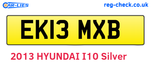 EK13MXB are the vehicle registration plates.