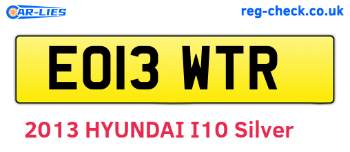 EO13WTR are the vehicle registration plates.
