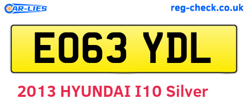 EO63YDL are the vehicle registration plates.
