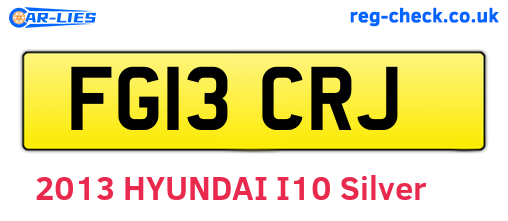 FG13CRJ are the vehicle registration plates.