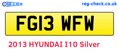 FG13WFW are the vehicle registration plates.