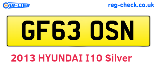 GF63OSN are the vehicle registration plates.