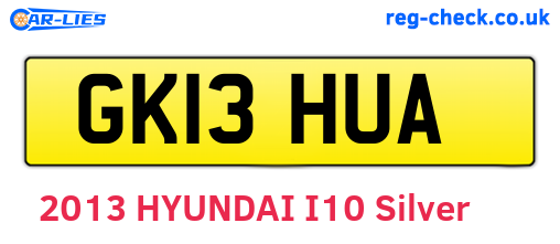 GK13HUA are the vehicle registration plates.