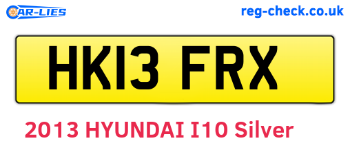 HK13FRX are the vehicle registration plates.