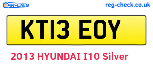 KT13EOY are the vehicle registration plates.