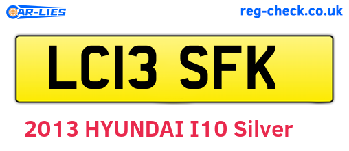 LC13SFK are the vehicle registration plates.
