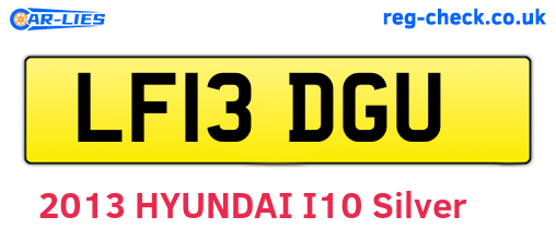 LF13DGU are the vehicle registration plates.