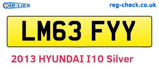 LM63FYY are the vehicle registration plates.
