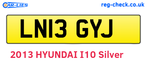 LN13GYJ are the vehicle registration plates.