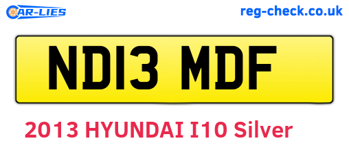 ND13MDF are the vehicle registration plates.