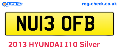 NU13OFB are the vehicle registration plates.