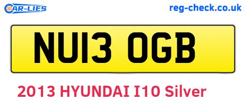 NU13OGB are the vehicle registration plates.