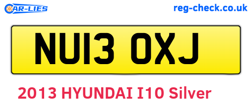NU13OXJ are the vehicle registration plates.