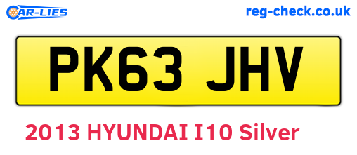 PK63JHV are the vehicle registration plates.