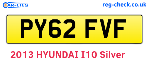 PY62FVF are the vehicle registration plates.