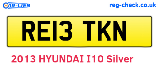 RE13TKN are the vehicle registration plates.