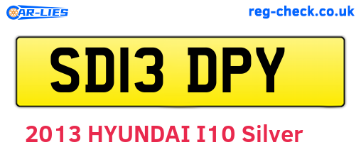 SD13DPY are the vehicle registration plates.