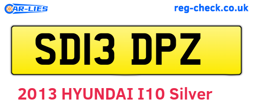 SD13DPZ are the vehicle registration plates.