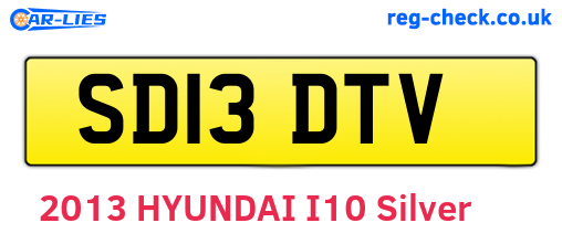 SD13DTV are the vehicle registration plates.