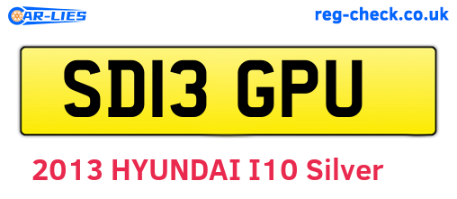 SD13GPU are the vehicle registration plates.