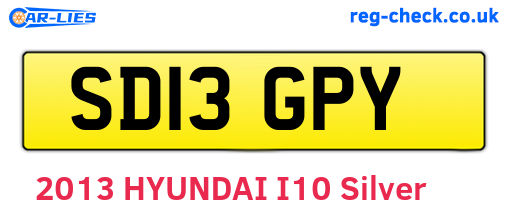 SD13GPY are the vehicle registration plates.