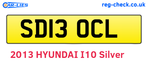 SD13OCL are the vehicle registration plates.