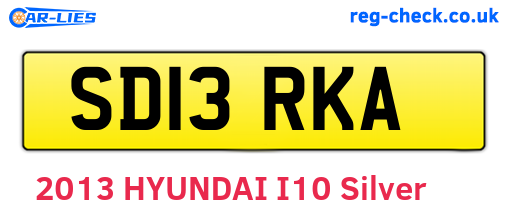 SD13RKA are the vehicle registration plates.