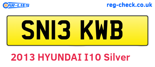 SN13KWB are the vehicle registration plates.