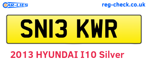 SN13KWR are the vehicle registration plates.