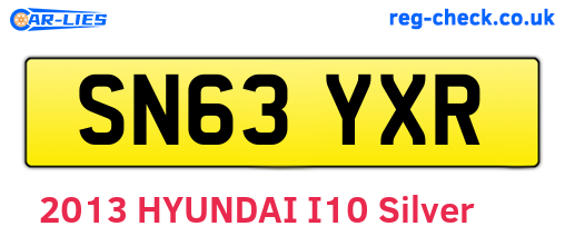 SN63YXR are the vehicle registration plates.