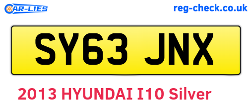SY63JNX are the vehicle registration plates.