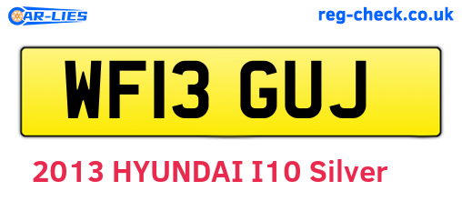 WF13GUJ are the vehicle registration plates.