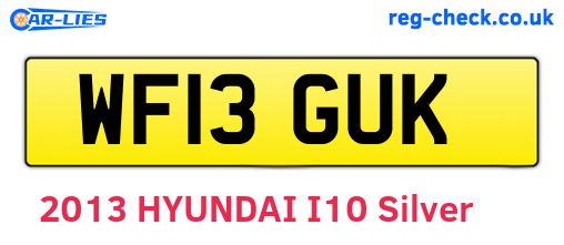 WF13GUK are the vehicle registration plates.