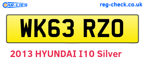 WK63RZO are the vehicle registration plates.