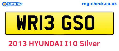 WR13GSO are the vehicle registration plates.